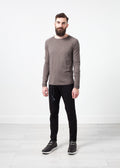 Taupe Long-Sleeve Basic Tee - sample outfit photograph