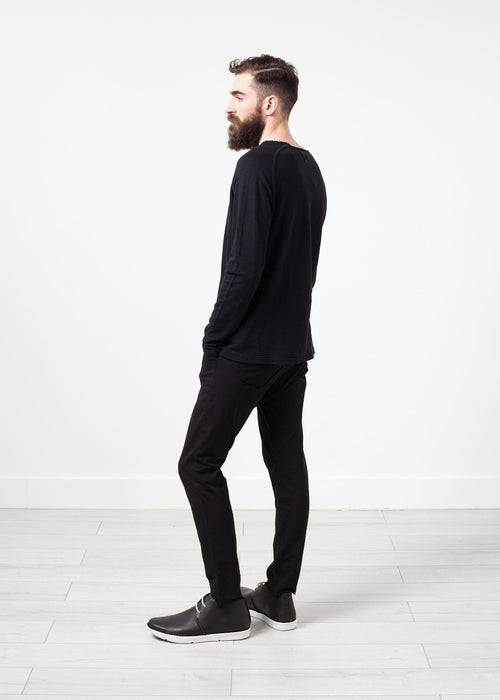 Black Long-Sleeve Basic Tee - sample outfit photograph