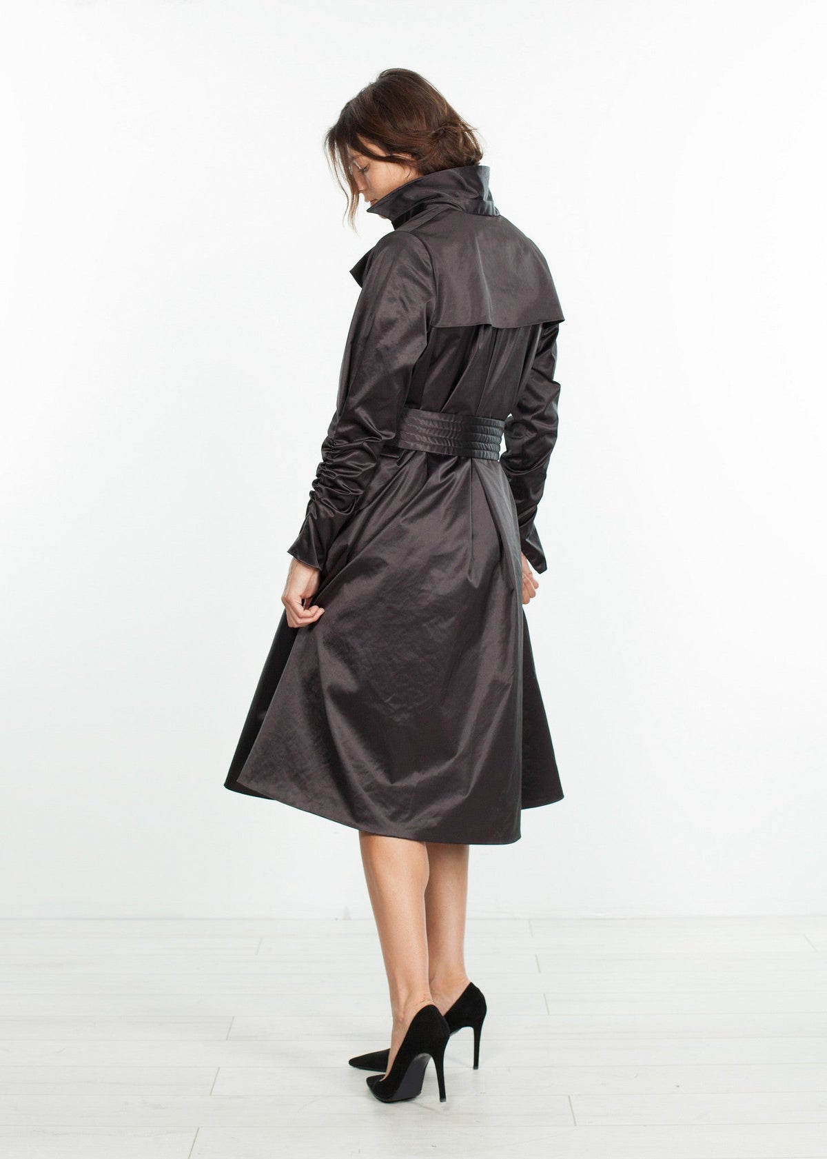 Black Belted Trench Coat - sample outfit photograph