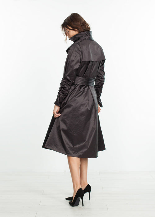 Black Belted Trench Coat - sample outfit photograph