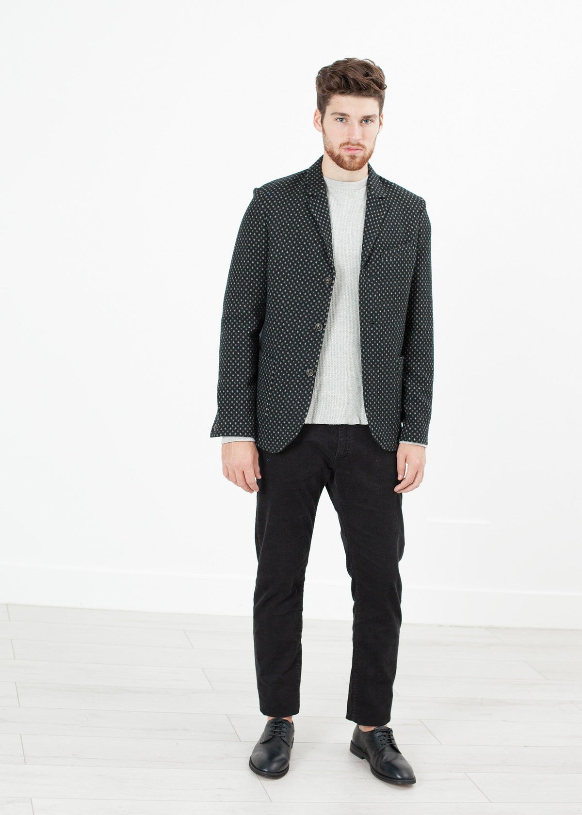 Forest Green Textured Blazer - sample outfit photograph