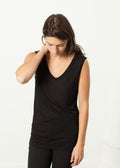 Black V-Neck Sleeveless Top - sample outfit photograph