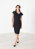Black Asymmetric Neckline Dress - sample outfit photograph