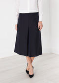 Navy Pleated Midi Skirt - sample outfit photograph