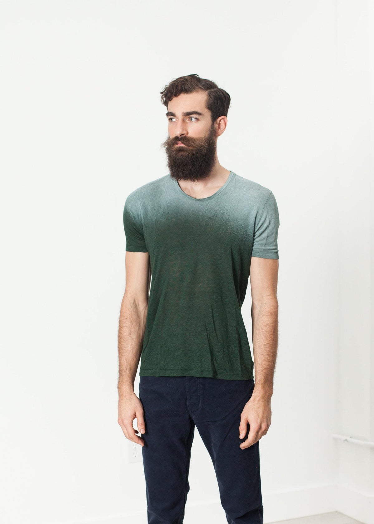 Green Ombre Crew-Neck T-Shirt - sample outfit photograph
