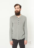 Light Grey Long-Sleeve Henley - sample outfit photograph