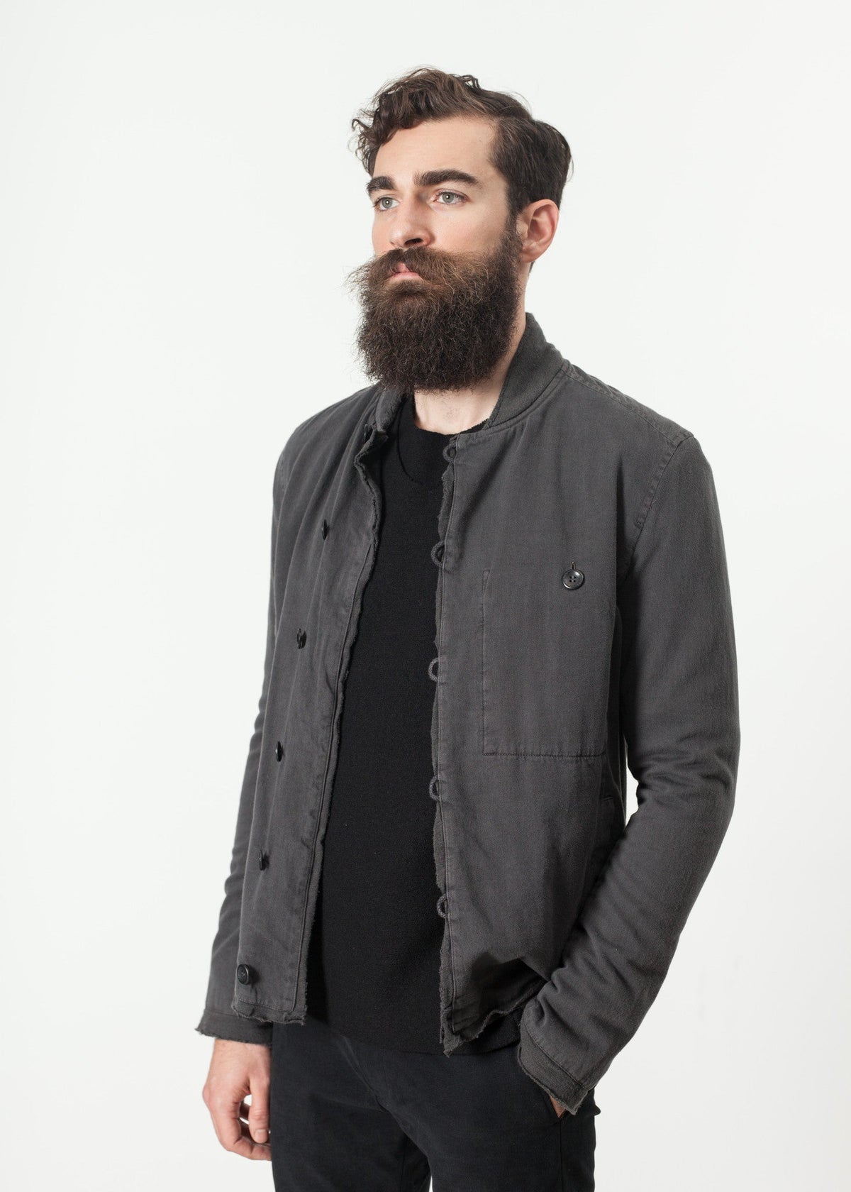 Charcoal Casual Button Jacket - sample outfit photograph
